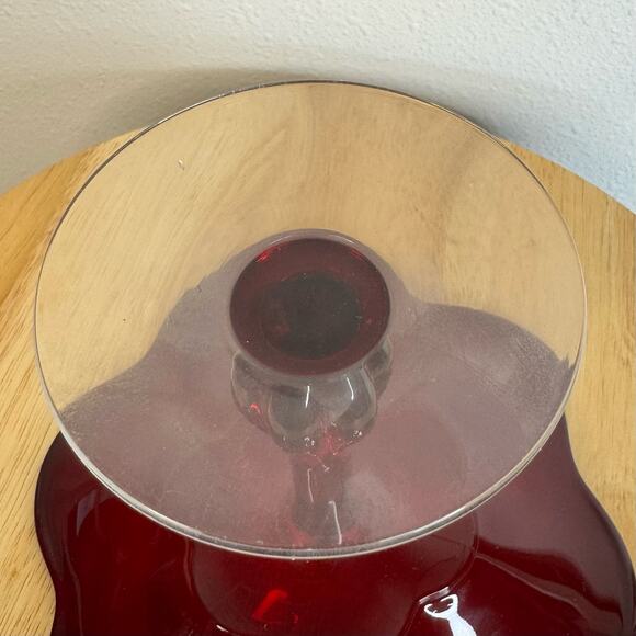 Vintage Duncan Miller Canterbury pattern #115 Ruby Red glass Compote - Picture 6 of 8